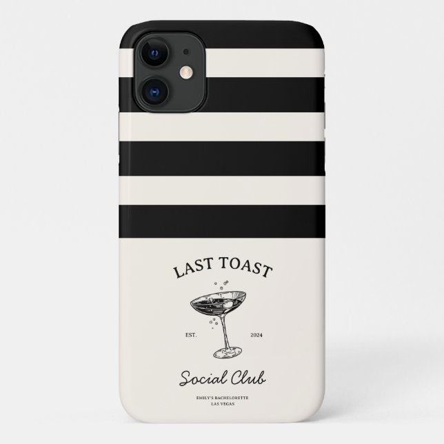 Coques Case-Mate iPhone Dernier toast Social Club Bachelorette Party Merch (Dos)