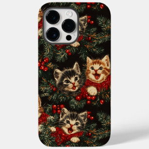 Coque Pour Pour iPhone 14 Pro Max Des Chatons Chantent Sur Un Arbre De Noël En Chand