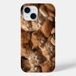 Coque Pour iPhone 15 Des chatons orange dorment dans une pile