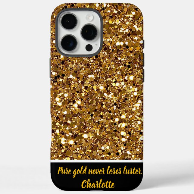 Coques Case-Mate iPhone Des confettis d'or chatoyants en fête (Verso)
