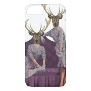 Coques Pour iPhone Des jumeaux de cerfs en robes violettes.jpg