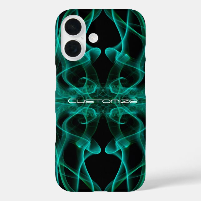 Coques Case-Mate iPhone Des panaches de fumée verte sur le noir (Verso)