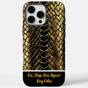 Coques iPhone 16 Pro Max Des peaux de serpent dorées chatoyantes