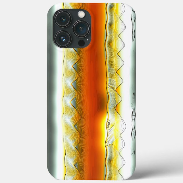 Coques Case-Mate iPhone Des rayures abstraites scandaleuses en orange et g (Verso)