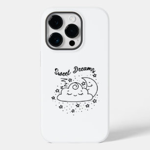 Coque Pour iPhone 14 Pro Des Rêves Doux Dormir Lune Et Nuage Avec Étoiles