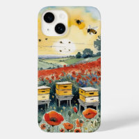 Des ruches d'abeilles au lever du soleil avec des 