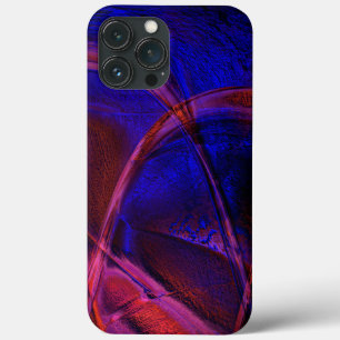 Case-Mate iPhone Case Des traits courbés sur une croûte bleue et rouge s