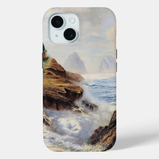 Coques Case-Mate iPhone Des vagues spectaculaires encerclent une côte roch (Verso)
