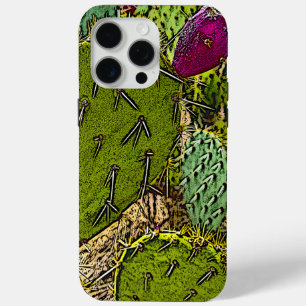 Coque iPhone 15 Pro Max Desert Cactus Prickly Pear Art numérique décoratif