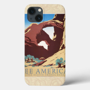 iPhone 13 Case Désert de Cowboy Chevaux Vintages de l'Ouest