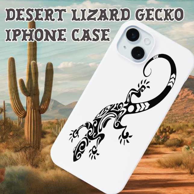 Coques Case-Mate iPhone Desert Lizard Gecko Black White minimaliste Art (Desert Lizard Gecko iPhone Case. T
Minimalist black and white Tribal design.)