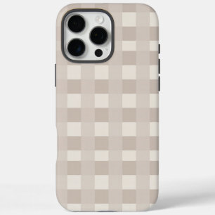 Coques iPhone 16 Pro Max Design à carreaux minimal beige