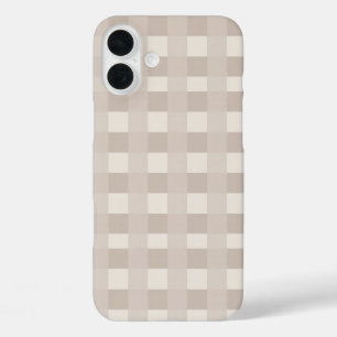 Coques iPhone 16 Plus Design à carreaux minimal beige