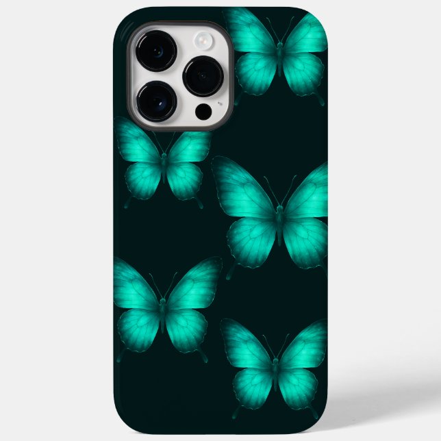 Coques Case-Mate iPhone DESIGN BORBOLETAS  VERDES Capa para celular (Verso)