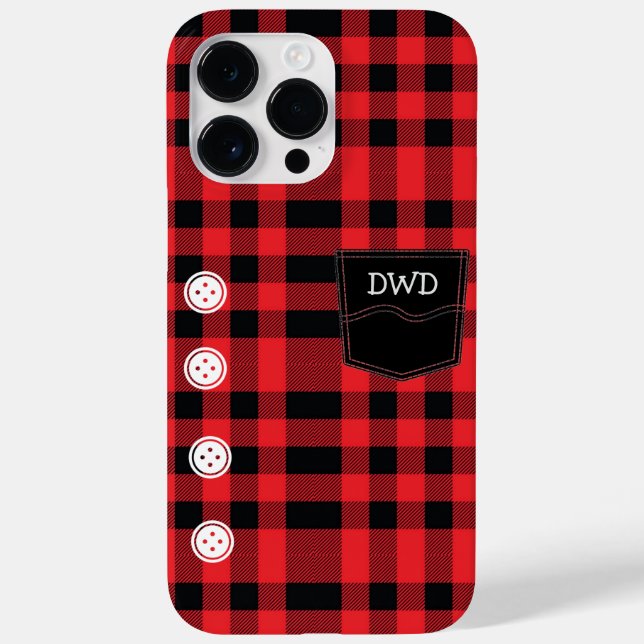 Coques Case-Mate iPhone Design chemise Flannel Rouge personnalisé (Verso)