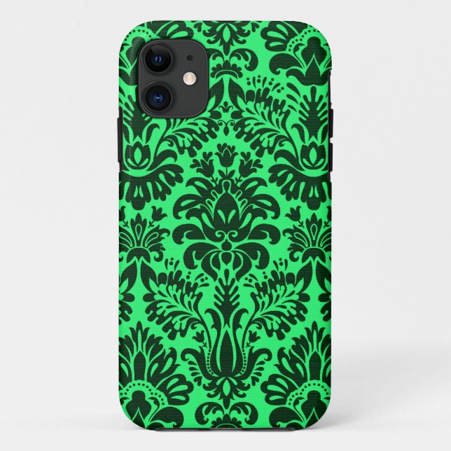 Coques Case-Mate iPhone Design damassé vert (Dos)