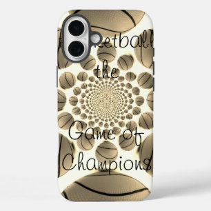 iPhone 16 Plus Case Design d'art motif de basket-ball vintage