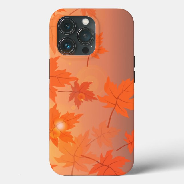 Coques Case-Mate iPhone Design d'automne avec feuilles d'érable et effet b (Verso)
