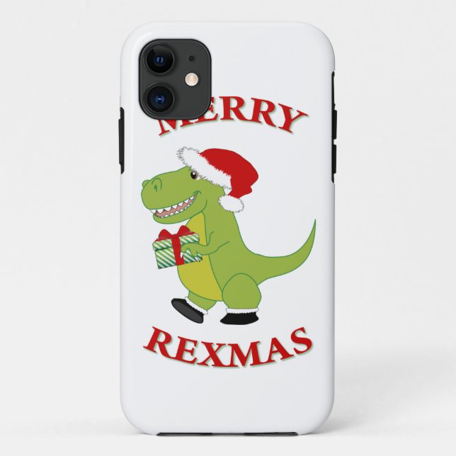 Coques Case-Mate iPhone Design de dinosaure T-Res de Joyeux Rexmas (Dos)