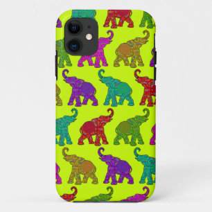 Coque iPhone 11 Design de tuiles motifs Elephant Walk