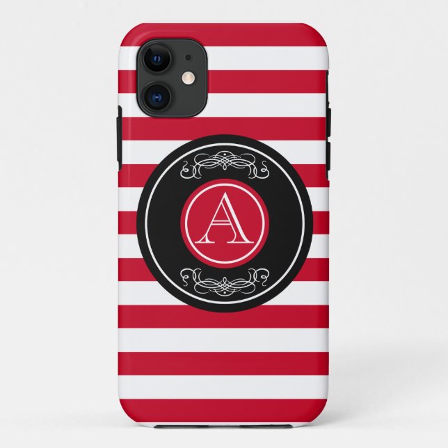 Coques Case-Mate iPhone Design élégant de monogramme (Dos)