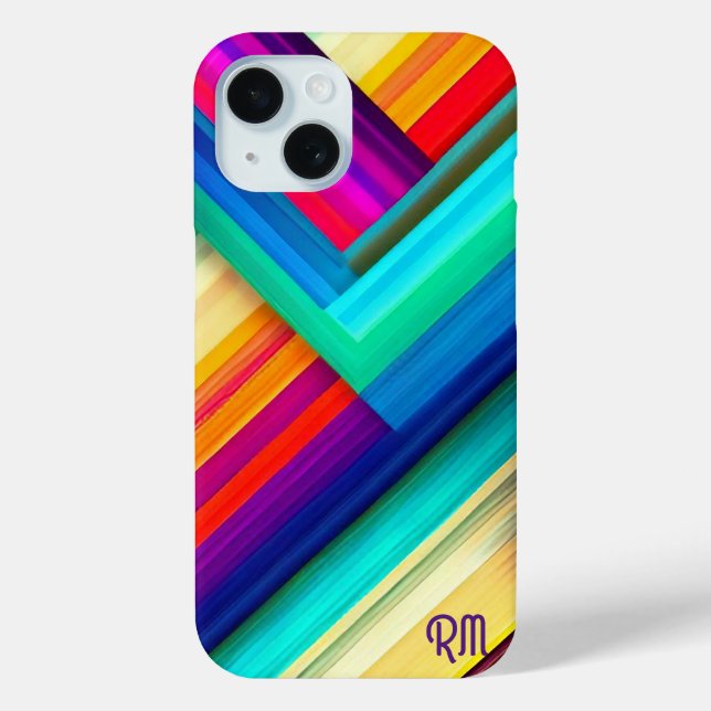 Coques Case-Mate iPhone Design en bande de couleur gras avec Chevron & Ini (Verso)