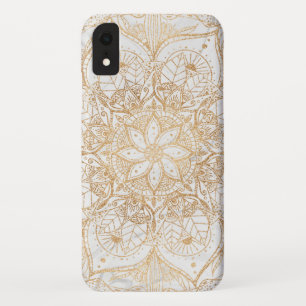 Case-Mate iPhone Case Design en marbre de Mandala Floral Gold tendance
