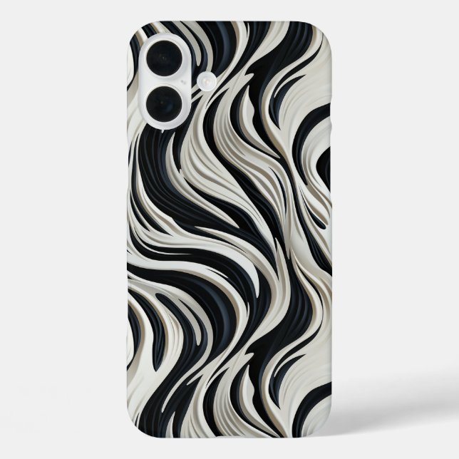 Coques Case-Mate iPhone Design en rayures noir et blanc (Verso)