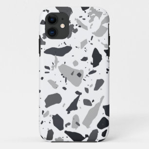 Case-Mate iPhone Case design en terrazzo noir et gris
