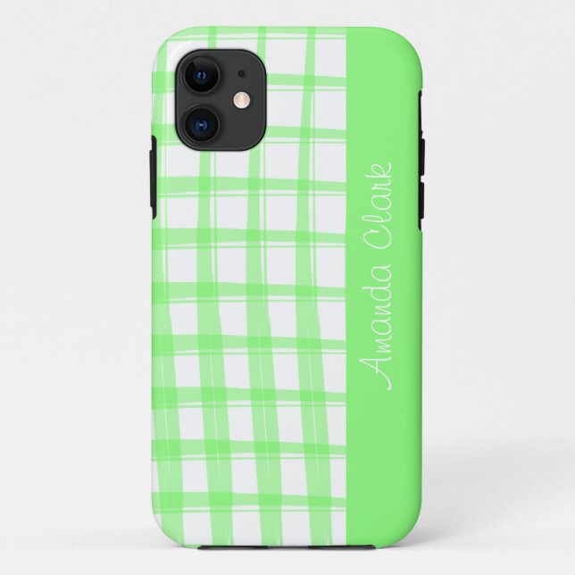 Coques Case-Mate iPhone Design en treillis vert simple (Dos)
