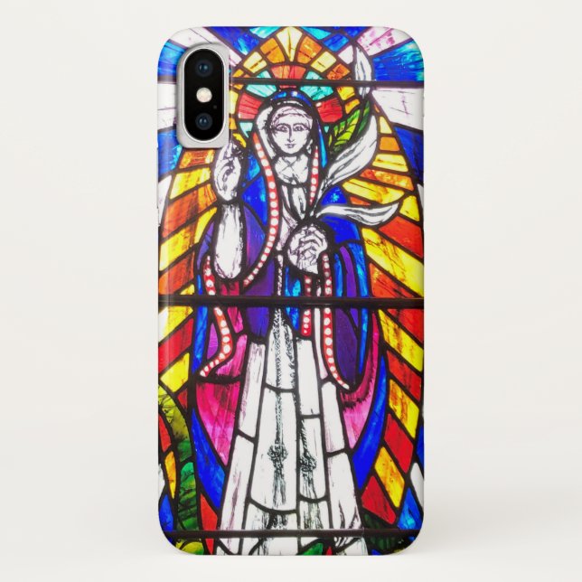 Coques Case-Mate iPhone Design en verre tendu avec la figure religieuse. (Dos)