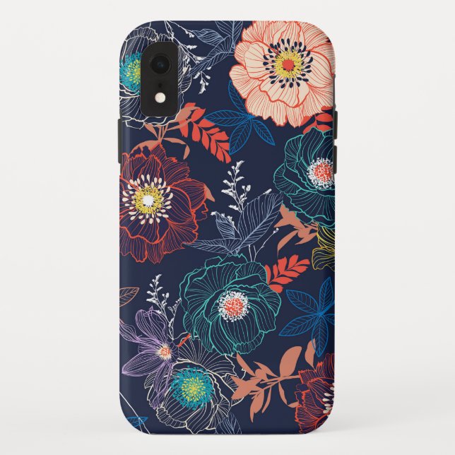 Coques Case-Mate iPhone Design floral Abstrait coloré (Dos)