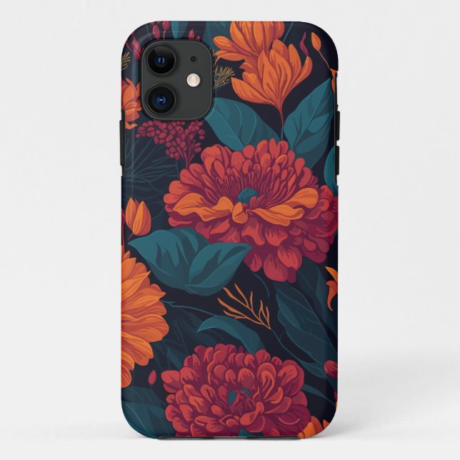 Coques Case-Mate iPhone Design floral aux tons chauds (Dos)
