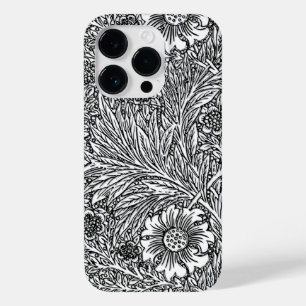 Coque Pour iPhone 14 Pro Design floral complexe en noir et blanc