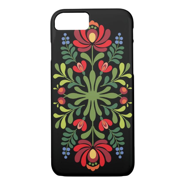Coques Case-Mate iPhone Design folklorique hongrois rouge et rose (Dos)