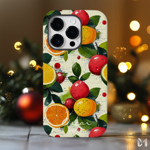 Coque Pour iPhone 14 Pro Design Fruit aux Agrumes et Baies Vibrants Aspect 