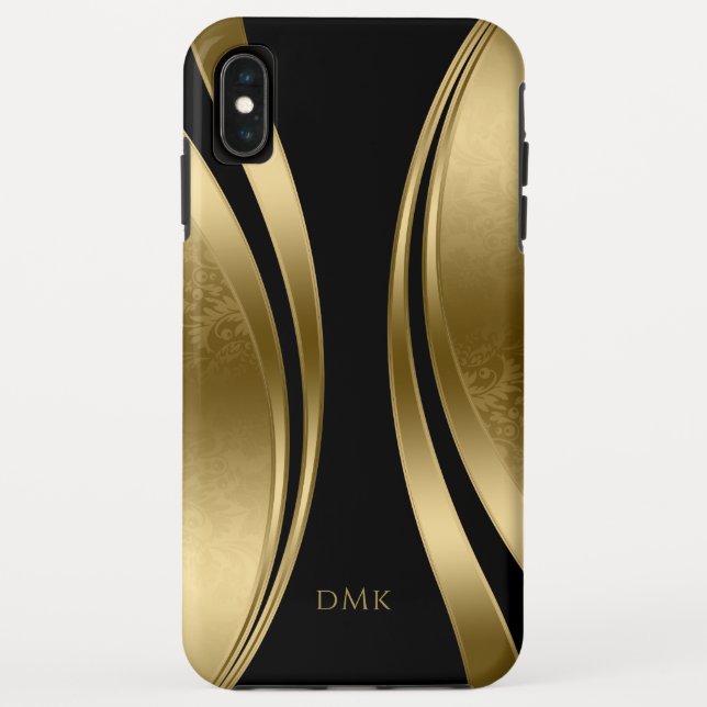 Coques Case-Mate iPhone Design géométrique or et noir (Dos)