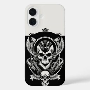 Coque Pour iPhone 16 Design gothique du crâne