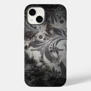 Coque Pour iPhone 14 Design Grunge noir et argent