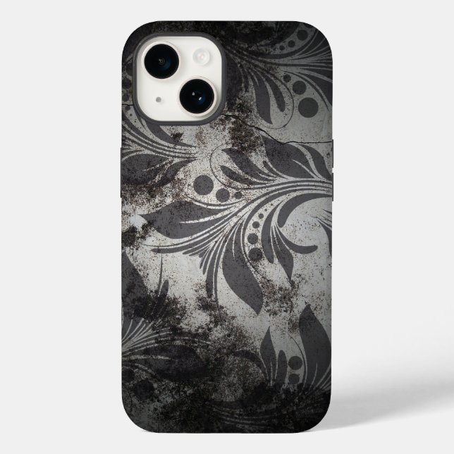 Coques Case-Mate iPhone Design Grunge noir et argent (Verso)