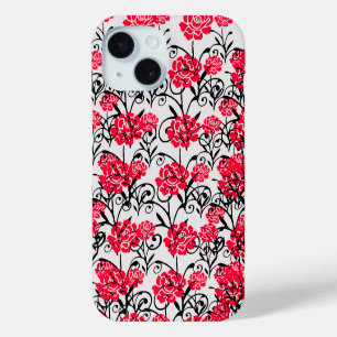Coque Pour iPhone 15 Design Motif d'illustrations de rose rouge