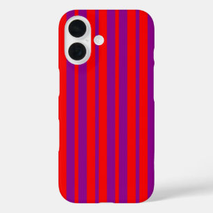 Coque Pour iPhone 16 Design Motif rouge violet élégant rayures
