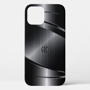 Case-Mate iPhone Case Design noir brillant en aluminium brossé look