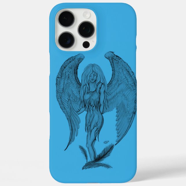 Coques Case-Mate iPhone Design noir et bleu Angel (Verso)