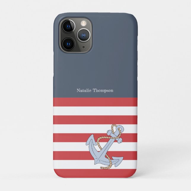 Coques Case-Mate iPhone Design preppy moderne mignon marine bleu marine (Dos)