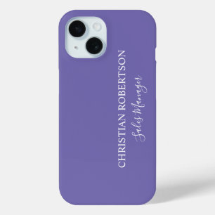 Coque Pour iPhone 15 Design professionnel chic Périwinkle couleur moder