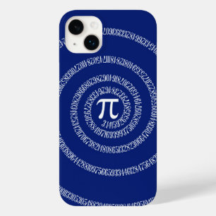 Coque Pour iPhone 14 Plus Design Spiral pour Pi sur Navy Blue