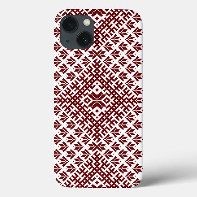 Coques Case-Mate iPhone Design traditionnel letton rouge (Verso)