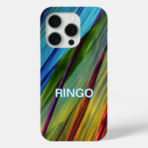 Coque iPhone 15 Pro Design WAVY coloré en bleu et Turquoise