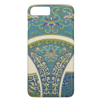 Designs orientaux bleus avec facettes souriantes